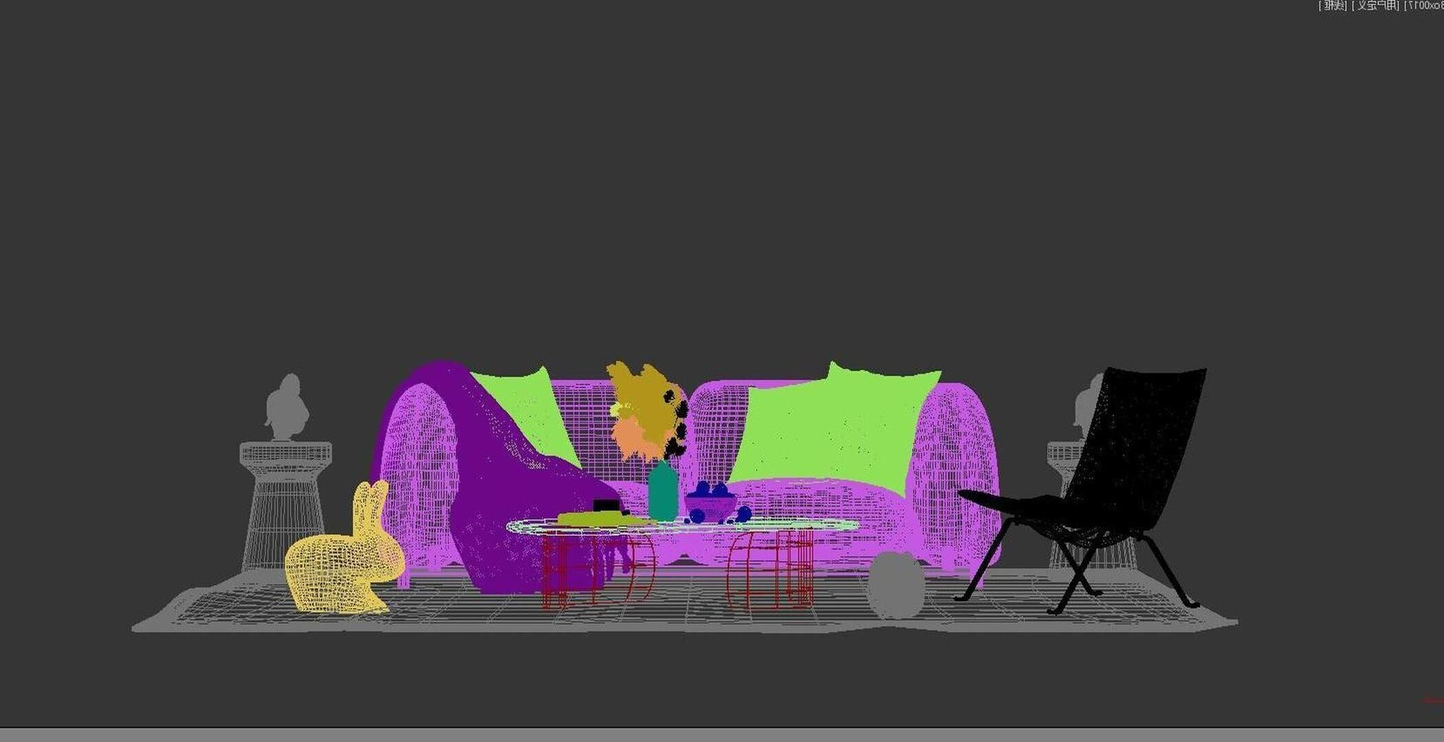coffee and sofa combination table 3D model_6
