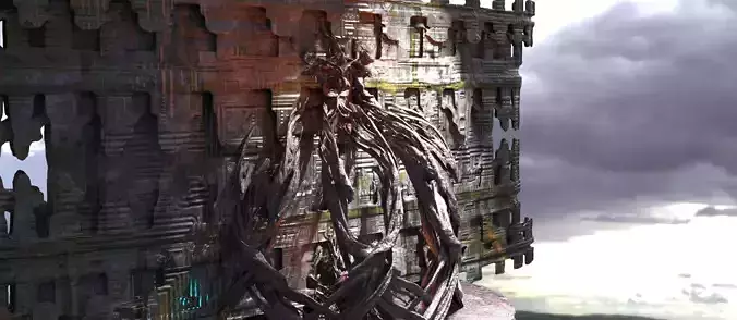 Forest Sci fi fi temple wall 2 