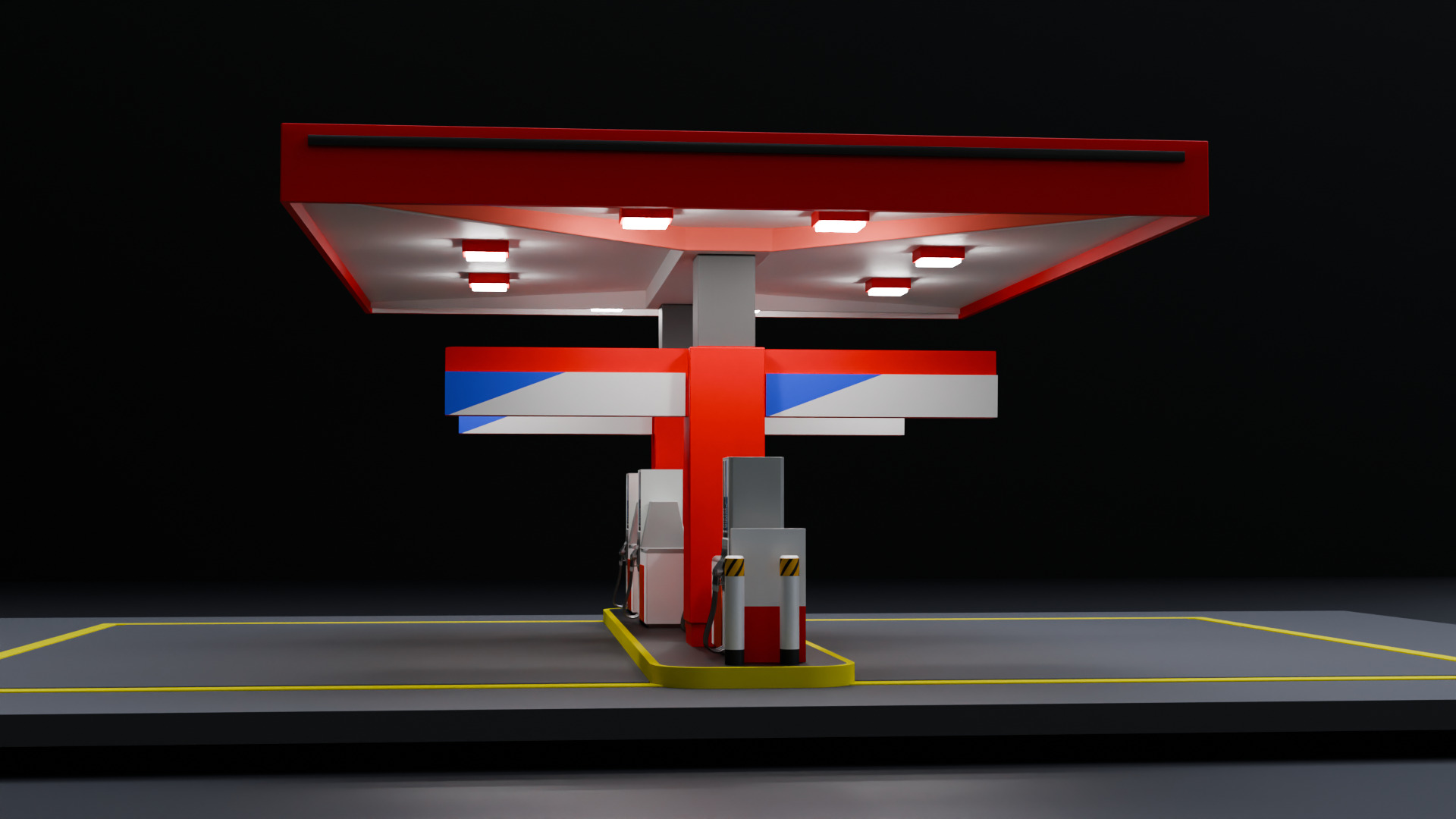 Fuel Station Free 3D model_5