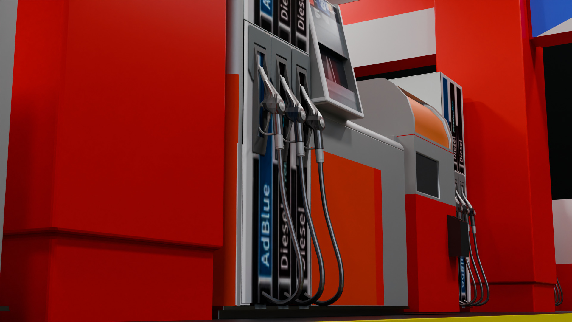 Fuel Station Free 3D model_4