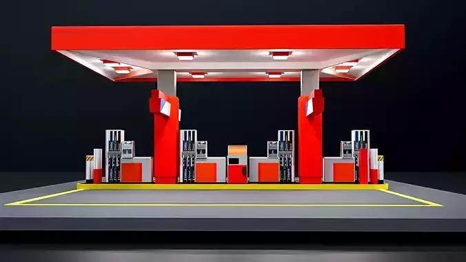 Fuel Station Free 3D model