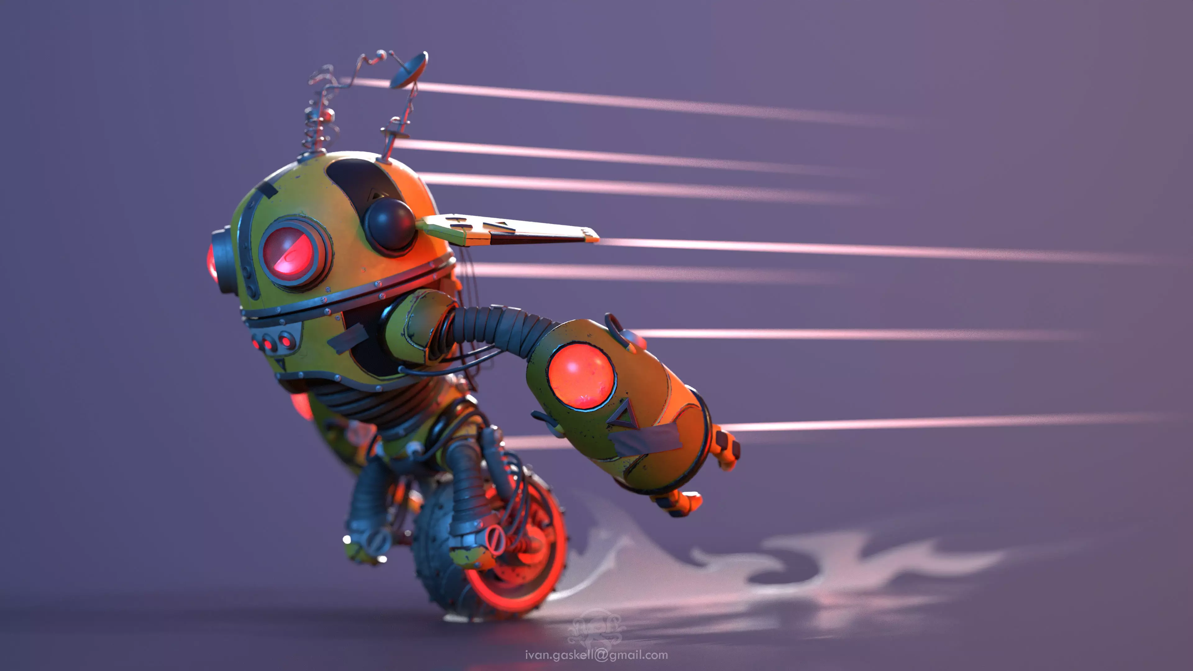 Stylish next generation robots Low-poly 3D model_0