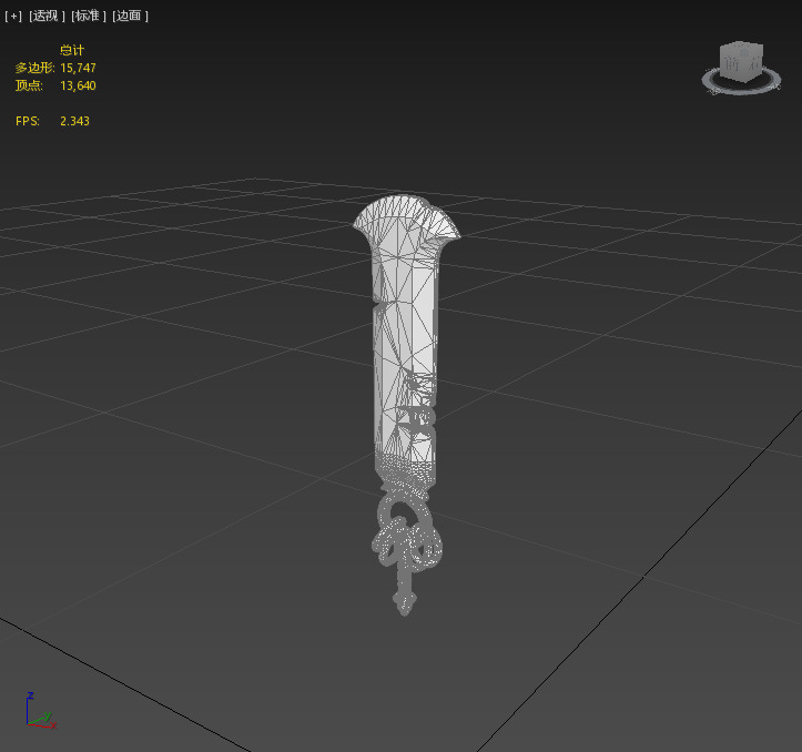 Stylish next generation double edged sword Low-poly 3D model_3