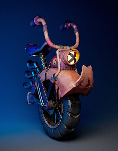 Stylish unicycle Low-poly 3D model