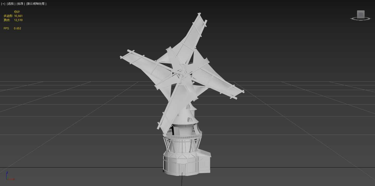 Stylized windmill Low-poly 3D model_2