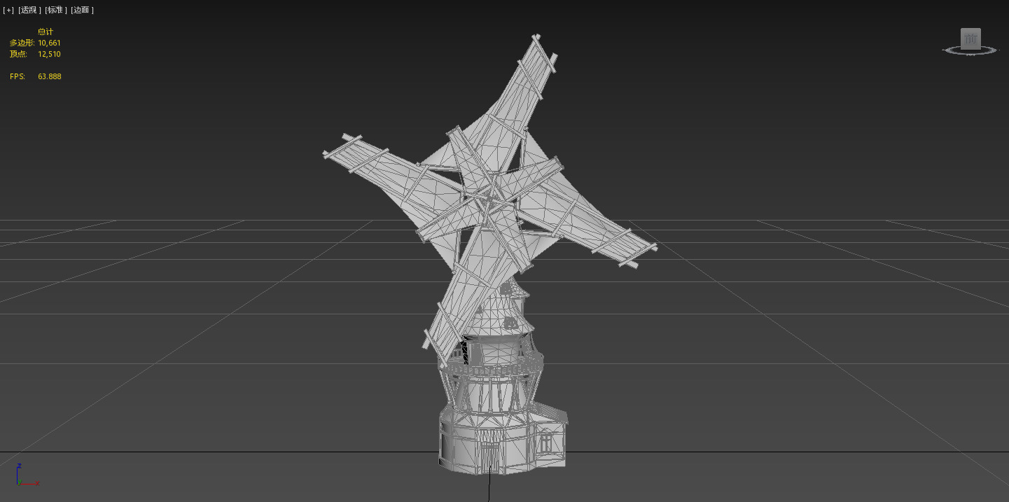 Stylized windmill Low-poly 3D model_1