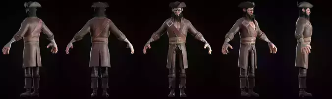Stylish Pirates Low-poly 3D model