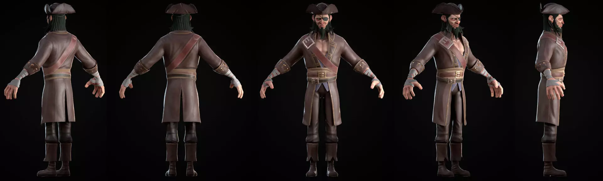 Stylish Pirates Low-poly 3D model_0