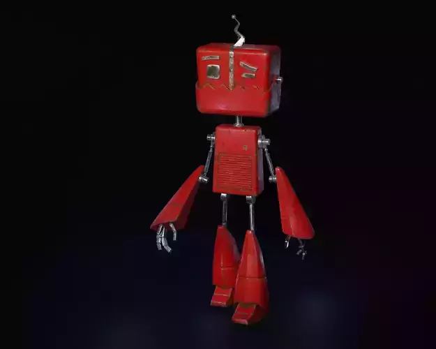 Stylish red little robot