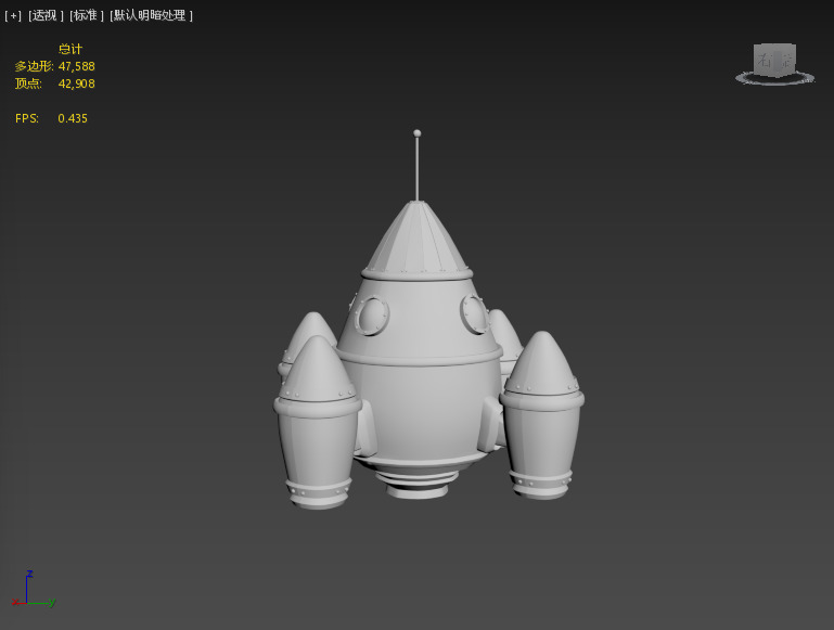 Stylized rocket Low-poly 3D model_2