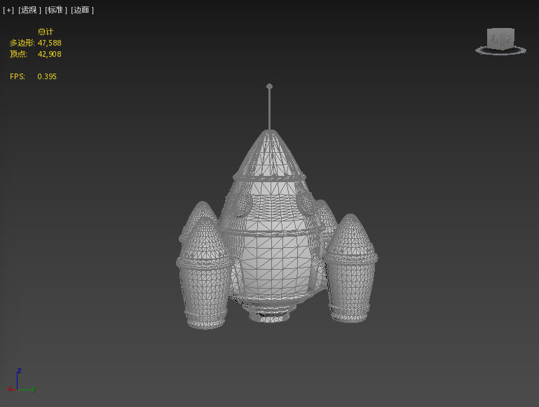 Stylized rocket Low-poly 3D model_3