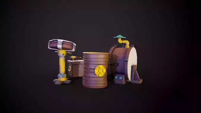 Stylized drum set
