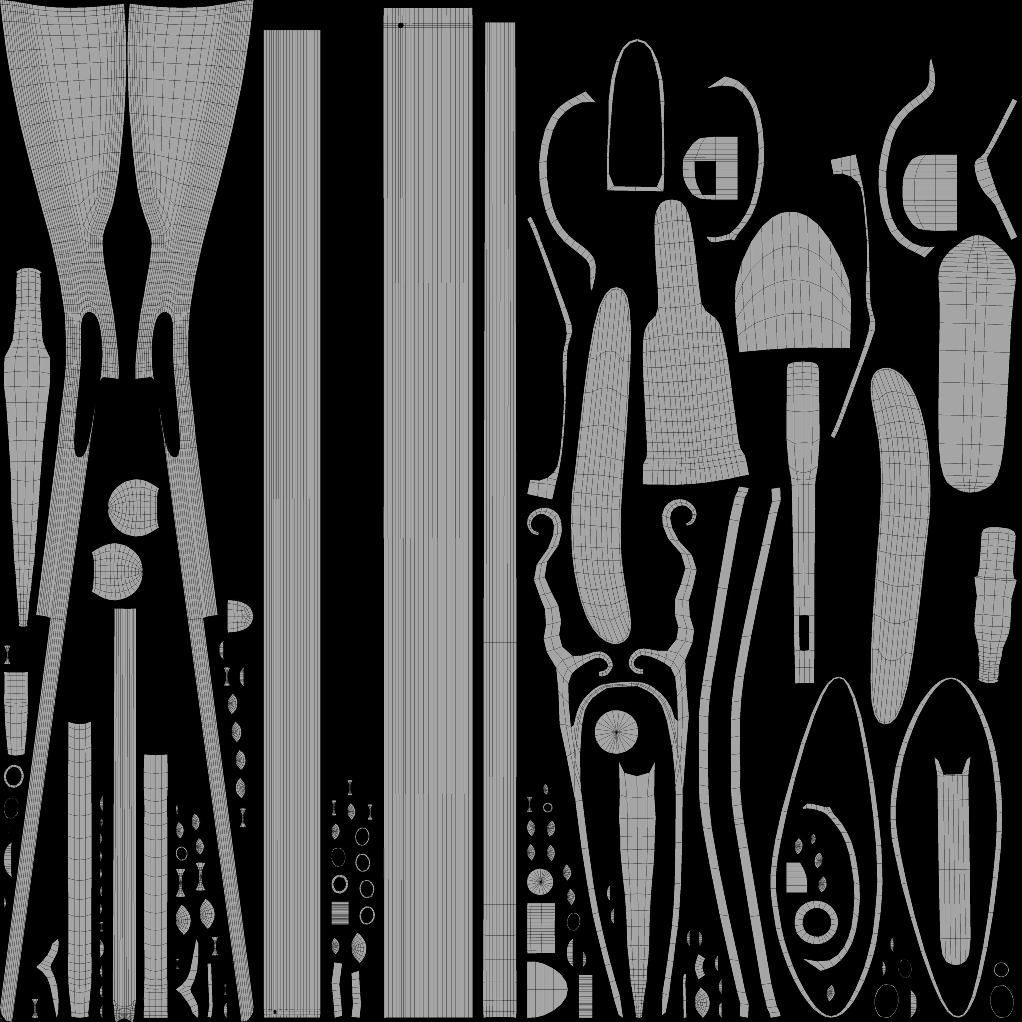 Flintlock Musket Low-poly 3D model_12