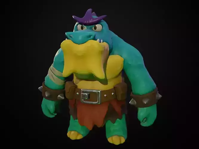 Stylish cartoon lizard man