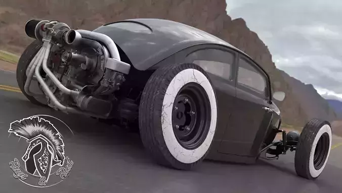 VW Beetle Volksrod hotrod body 3D model