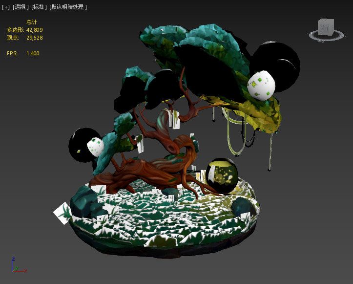 Stylish Magic Tree Low-poly 3D model_3