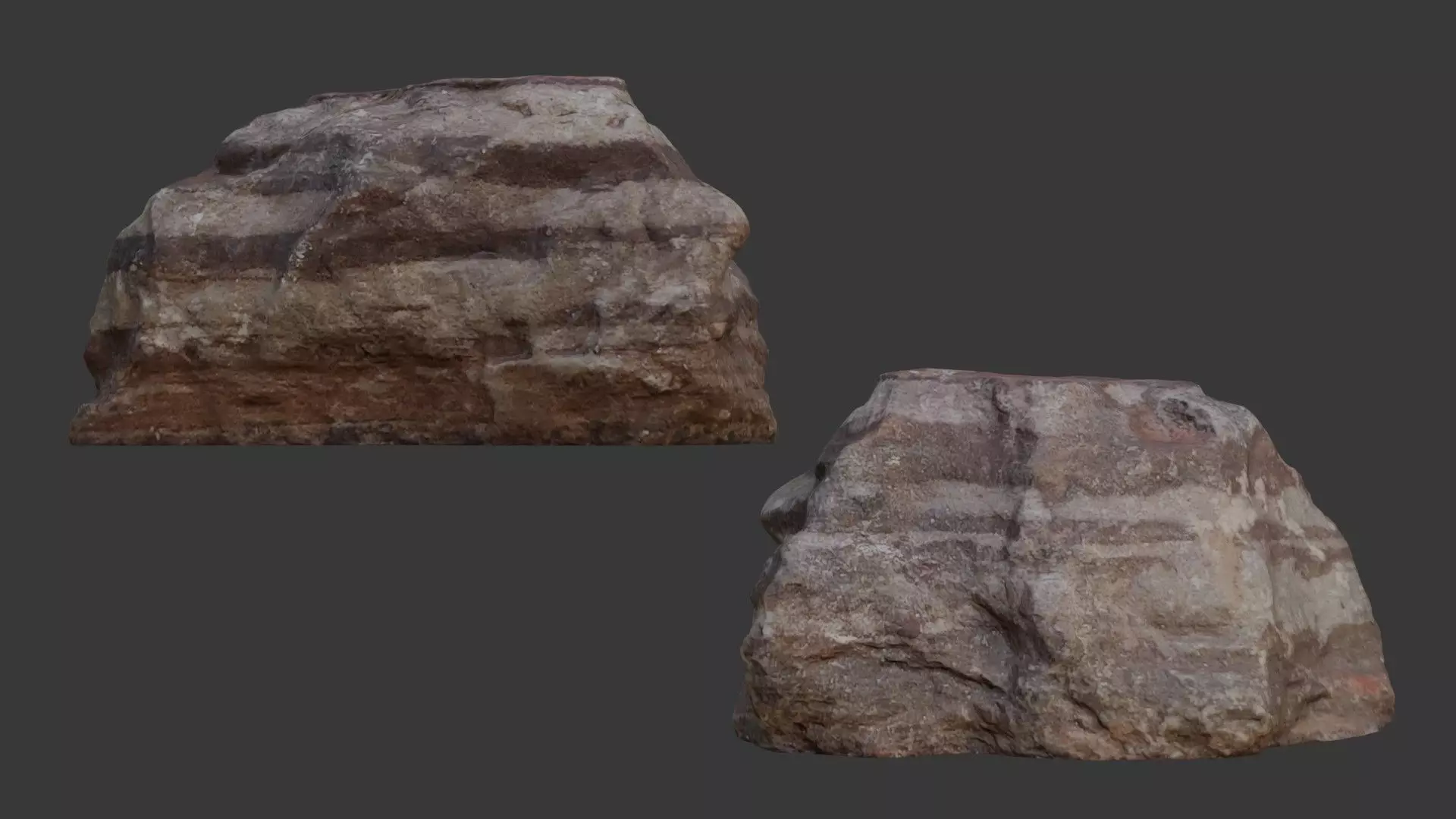Layered Rock 3D Scan Realistic Stone Model with 4K PBR Textures Low-poly 3D model_0