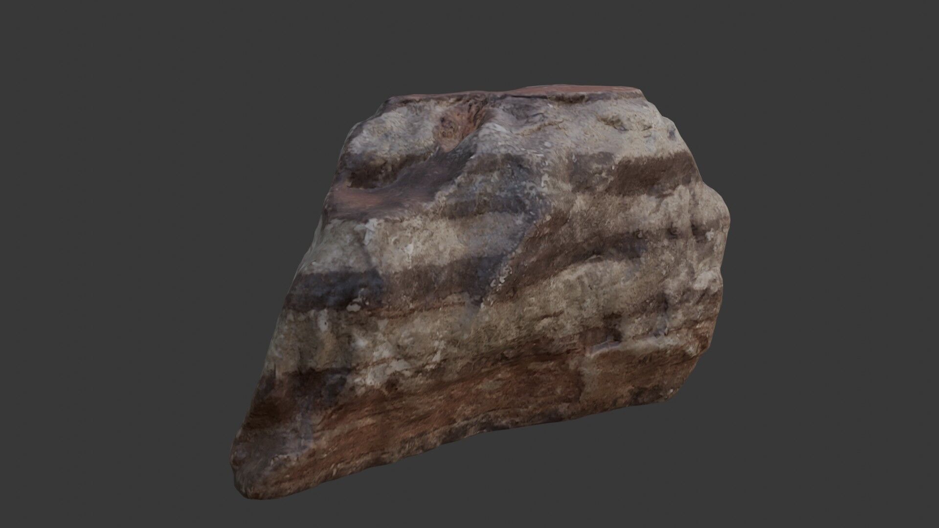 Layered Rock 3D Scan Realistic Stone Model with 4K PBR Textures Low-poly 3D model_4