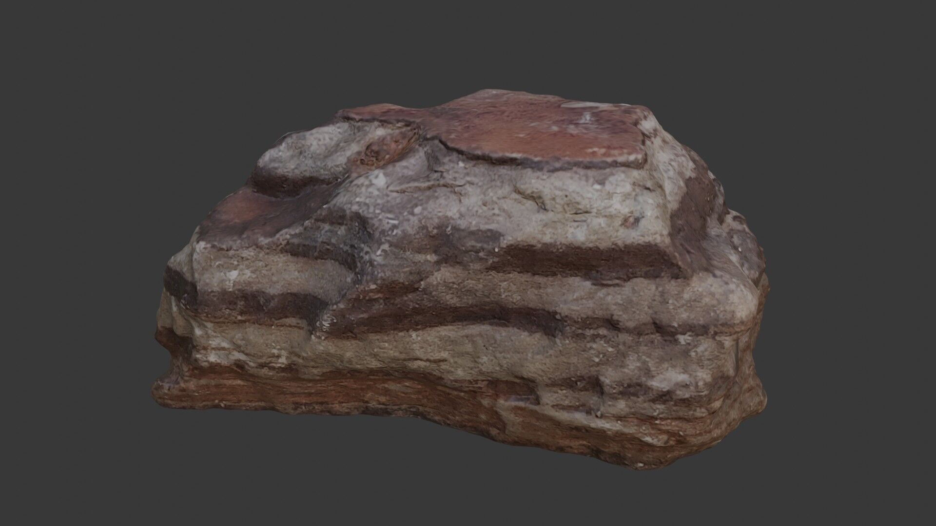 Layered Rock 3D Scan Realistic Stone Model with 4K PBR Textures Low-poly 3D model_3