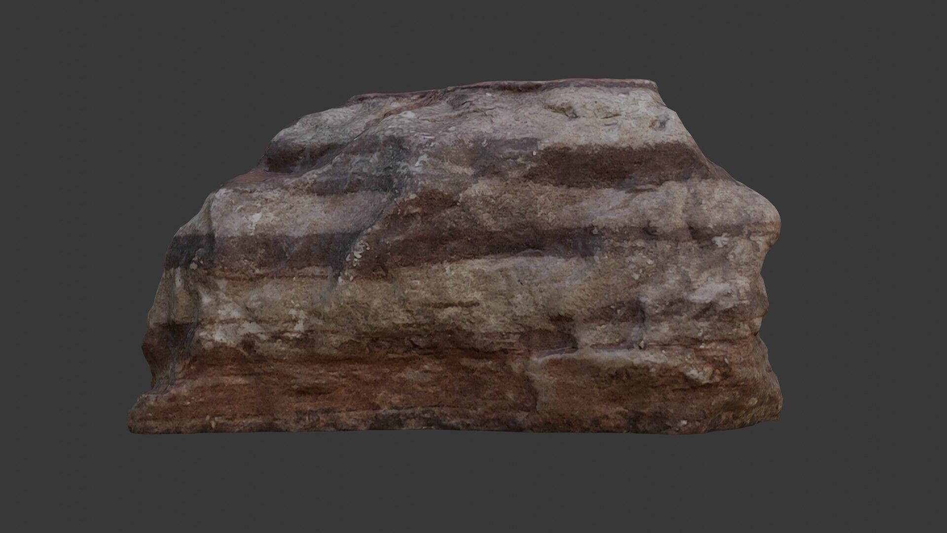 Layered Rock 3D Scan Realistic Stone Model with 4K PBR Textures Low-poly 3D model_1