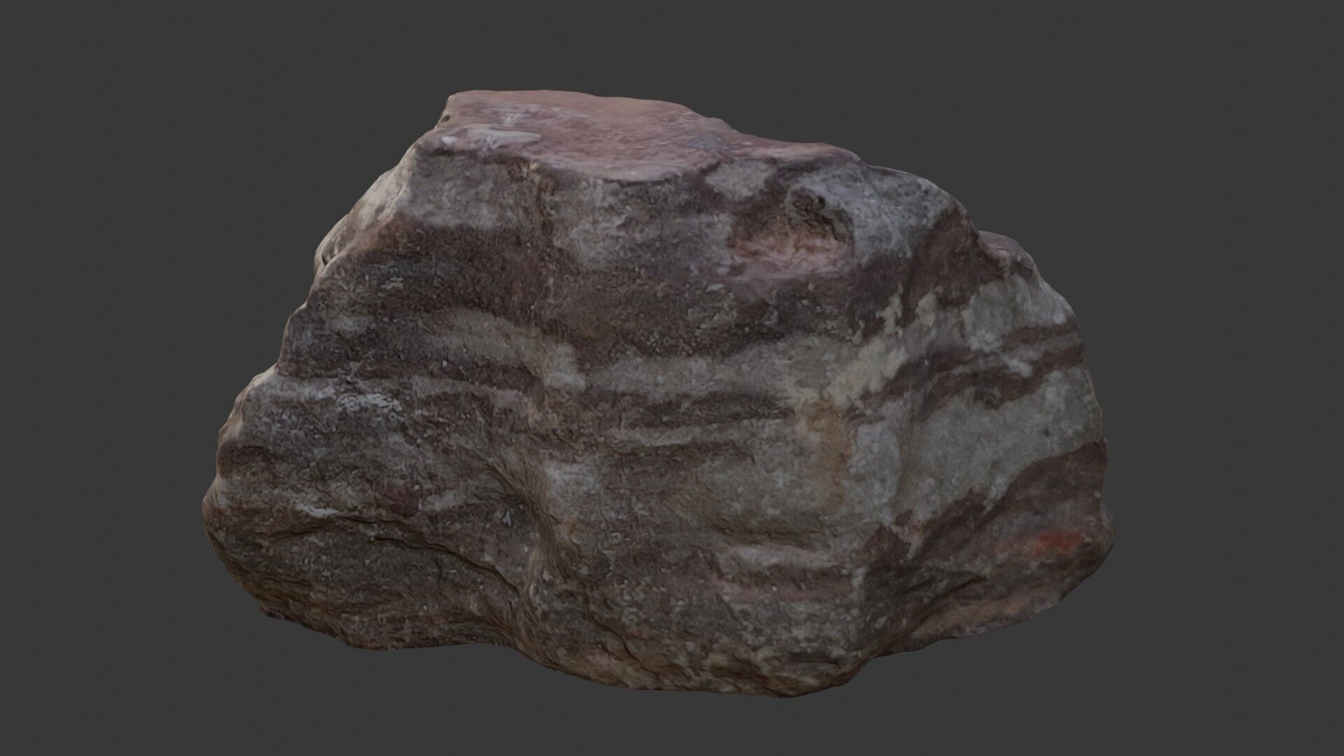 Layered Rock 3D Scan Realistic Stone Model with 4K PBR Textures Low-poly 3D model_6