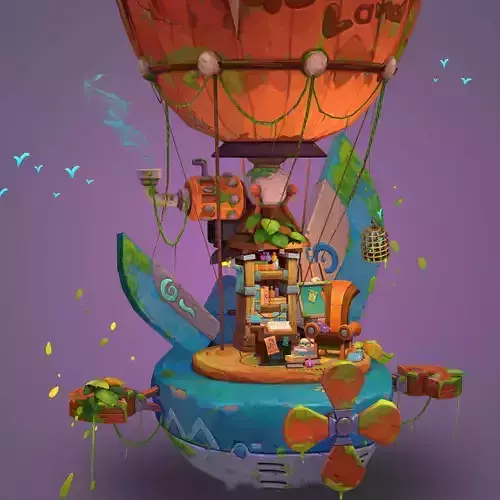 Stylish hot air balloon magic airship