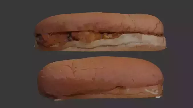 3D Scanned Sandwich  Realistic Food Model with 4K PBR Textures Low-poly 3D model