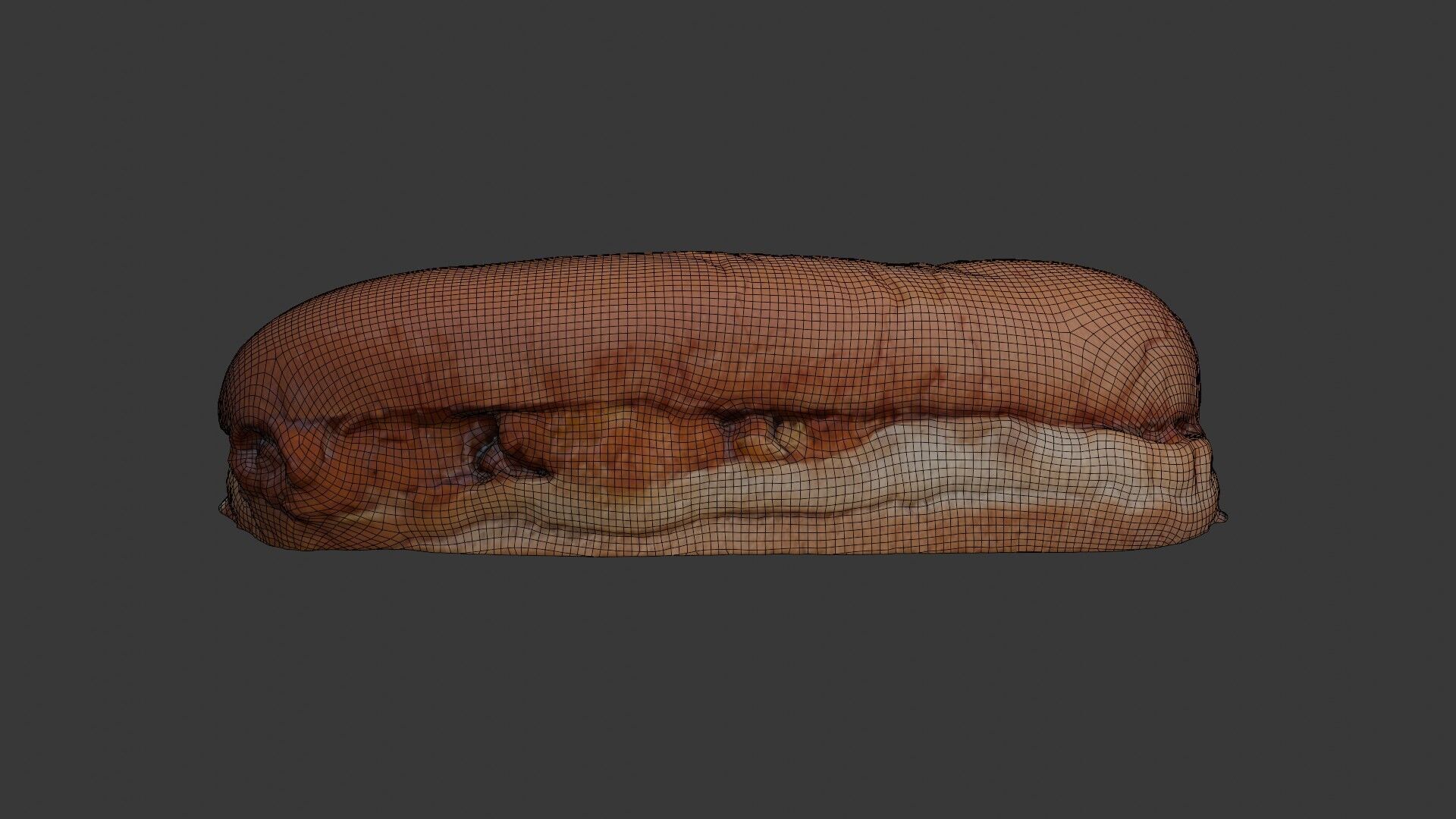 3D Scanned Sandwich  Realistic Food Model with 4K PBR Textures Low-poly 3D model_2