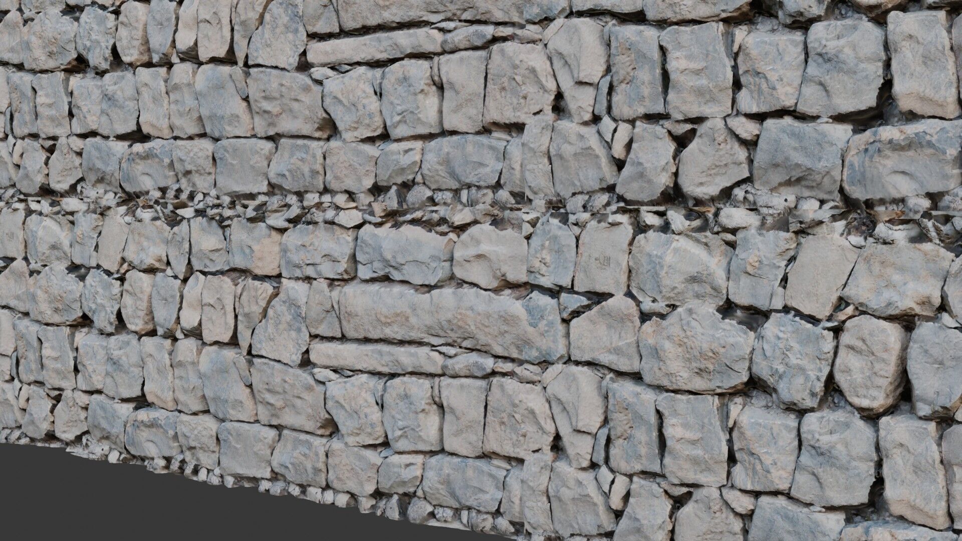 Seamless Stone Wall Texture 4K PBR Scanned Material Low-poly 3D model_3