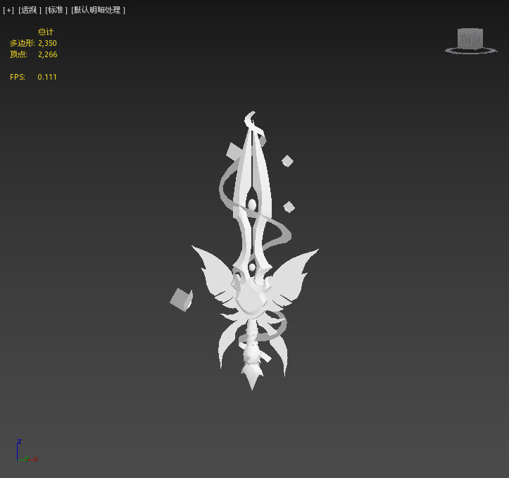 Stylish hand drawn dagger Low-poly 3D model_2