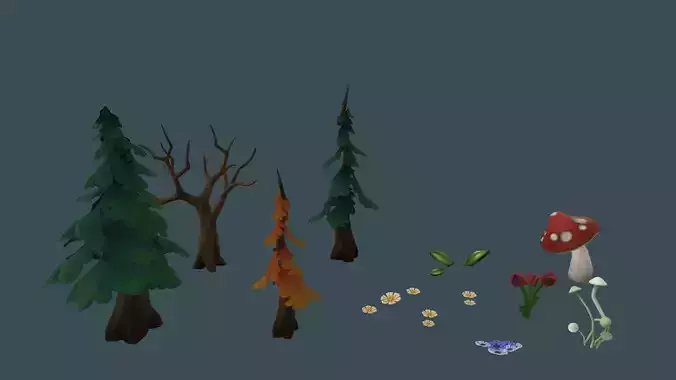 Stylish trees and plants