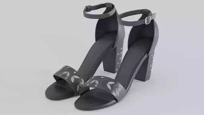 Women slipper 09 Low-poly 3D model