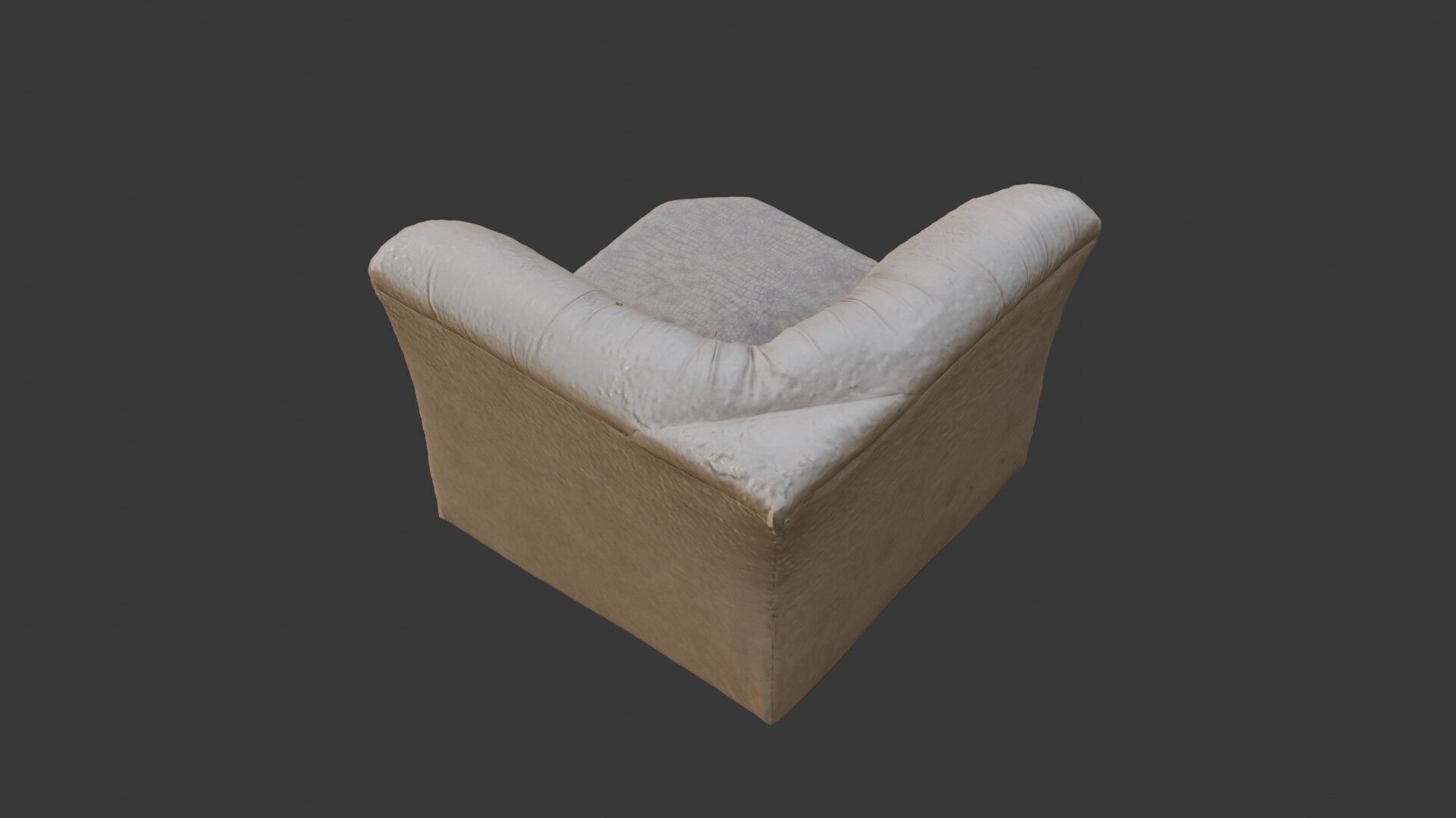 Worn Leather Armchair  3D Scanned Low-Poly Model Low-poly 3D model_7