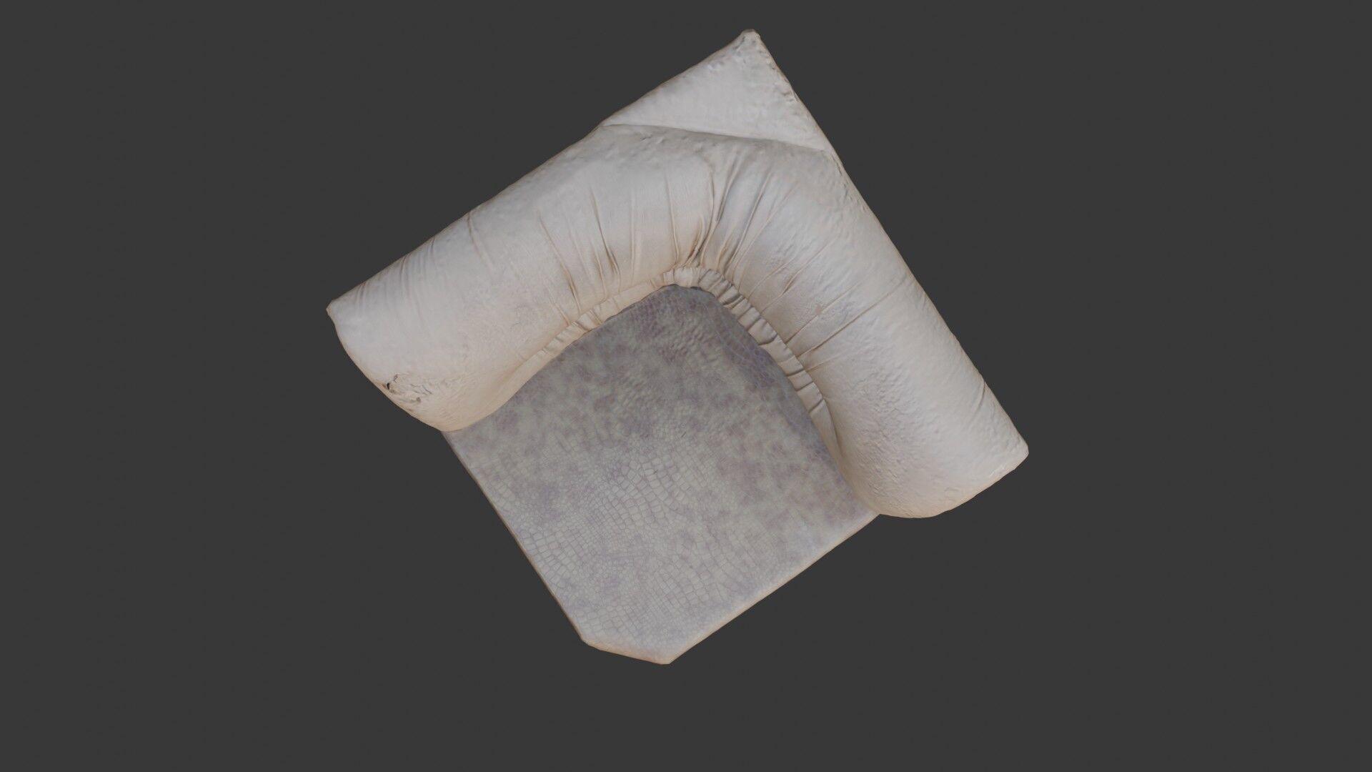 Worn Leather Armchair  3D Scanned Low-Poly Model Low-poly 3D model_3