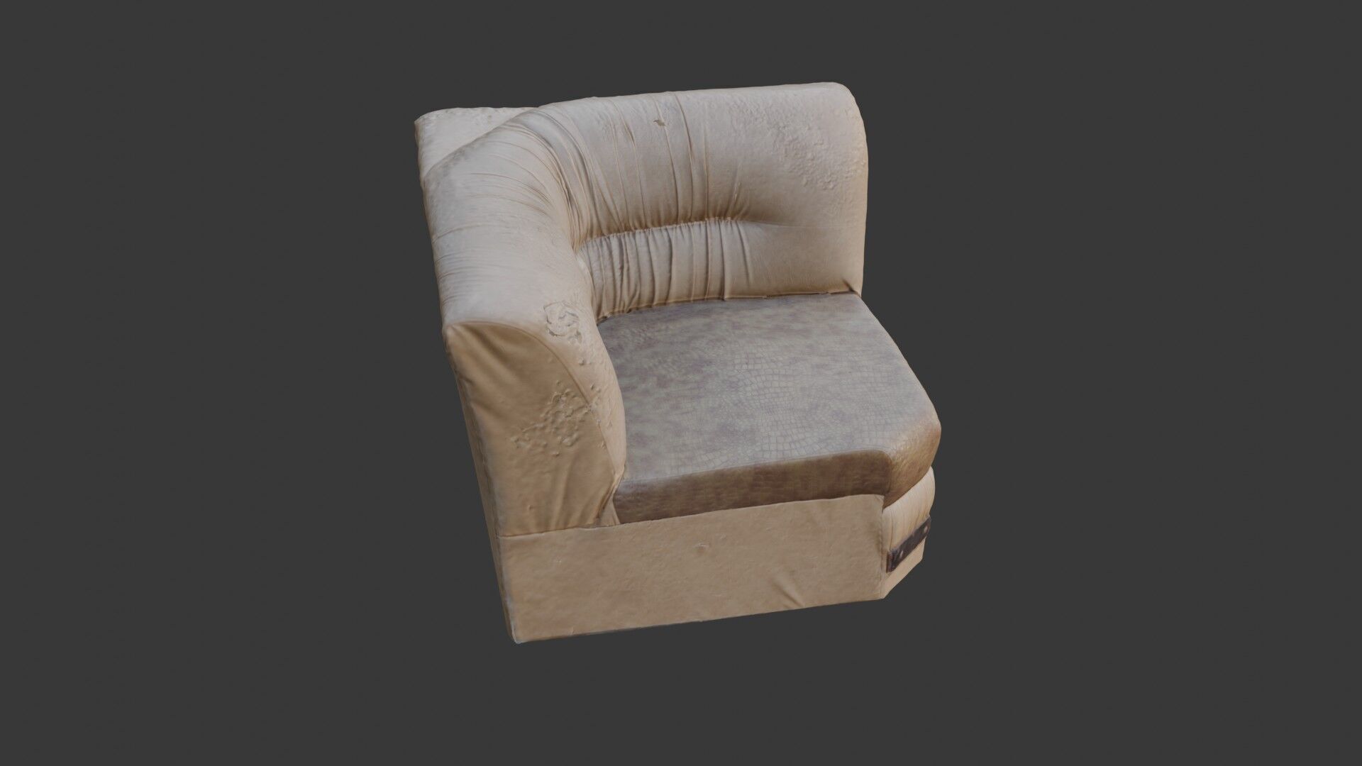 Worn Leather Armchair  3D Scanned Low-Poly Model Low-poly 3D model_5