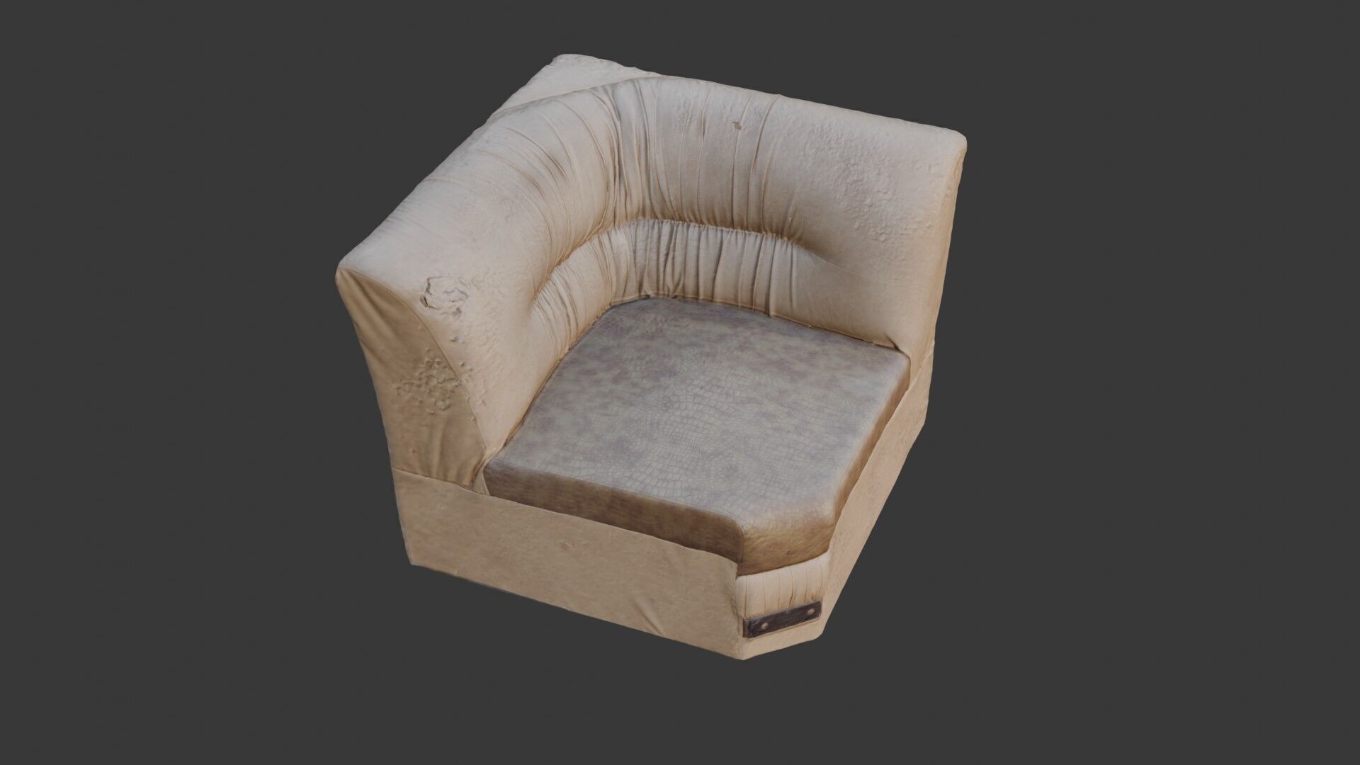 Worn Leather Armchair  3D Scanned Low-Poly Model Low-poly 3D model_4