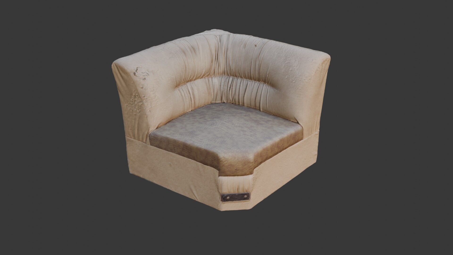 Worn Leather Armchair  3D Scanned Low-Poly Model Low-poly 3D model_1