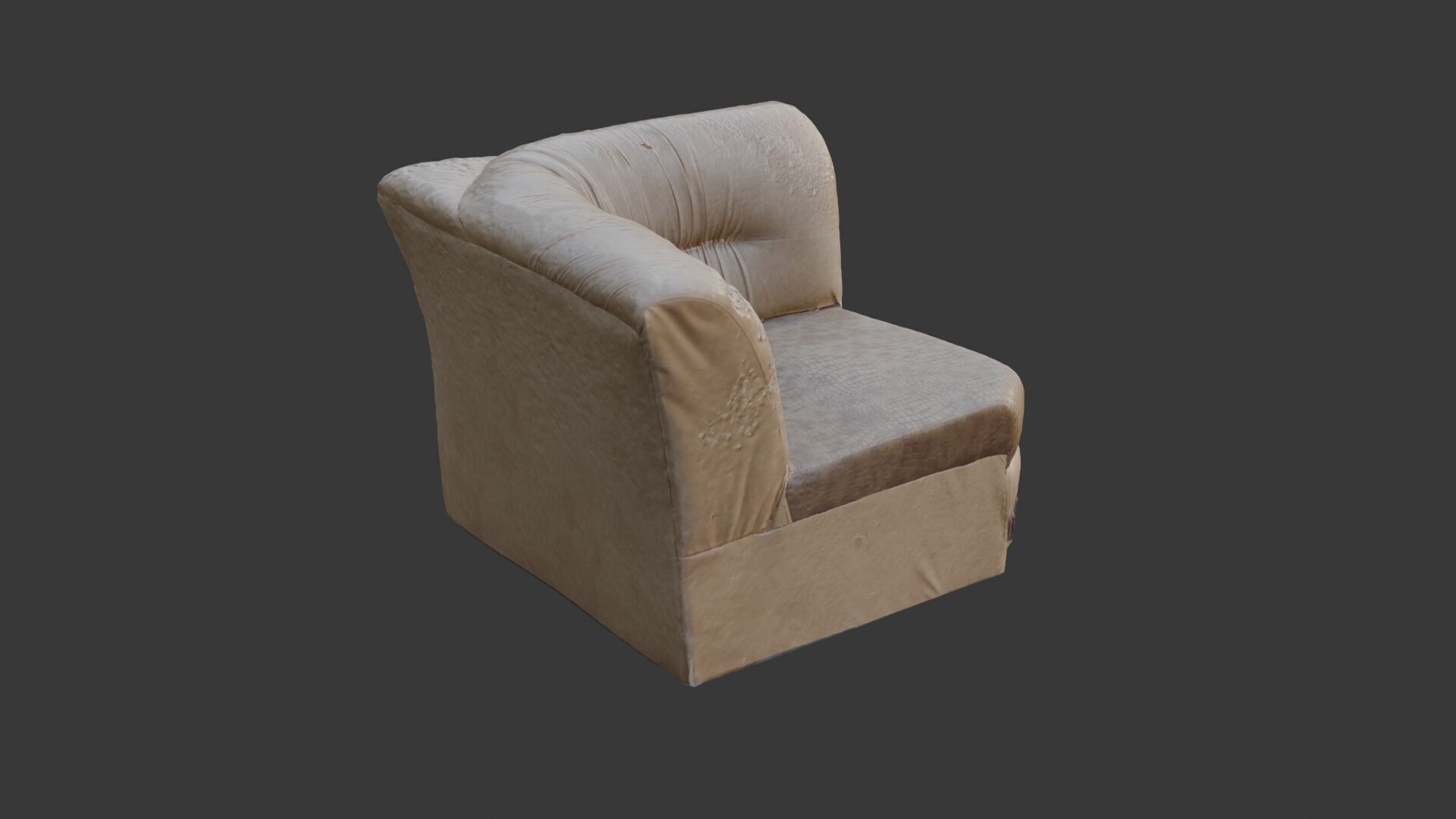 Worn Leather Armchair  3D Scanned Low-Poly Model Low-poly 3D model_6
