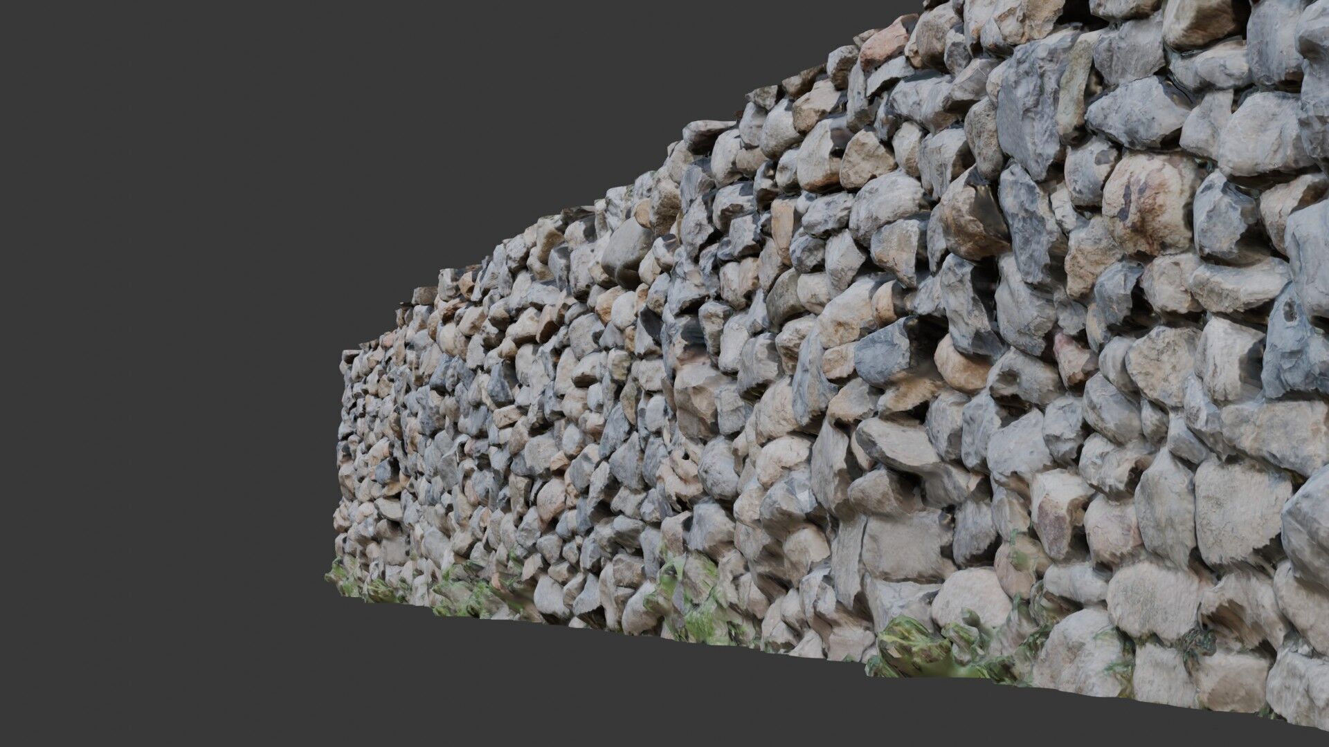 Realistic Stone Wall 3D Scanned Low-Poly Model Low-poly 3D model_6