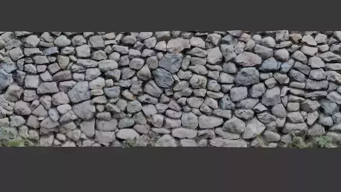 Realistic Stone Wall 3D Scanned Low-Poly Model Low-poly 3D model Realistic Stone Wall 3D Scanned Low-Poly Model Low-poly 3D model