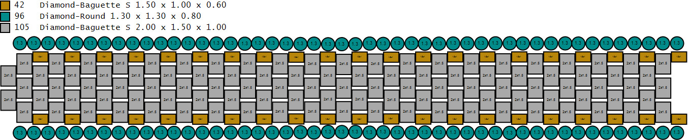 Custom Bling Baguette Eternity Diamond Bend - Eternity Band 3D print model_15
