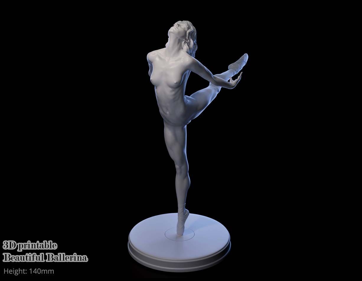 Beautiful Naked Ballerina 3D print model_1