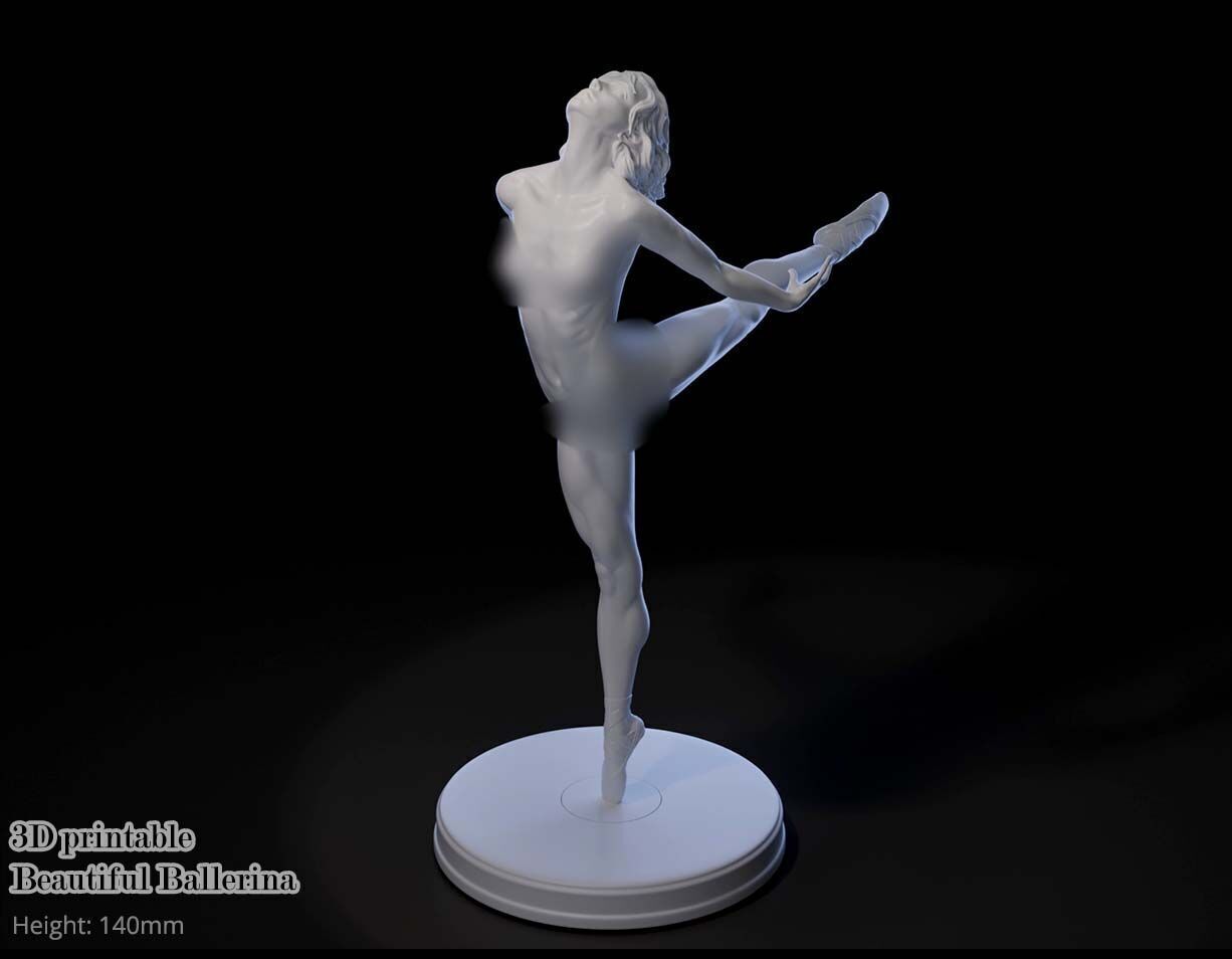 Beautiful Naked Ballerina 3D print model_4