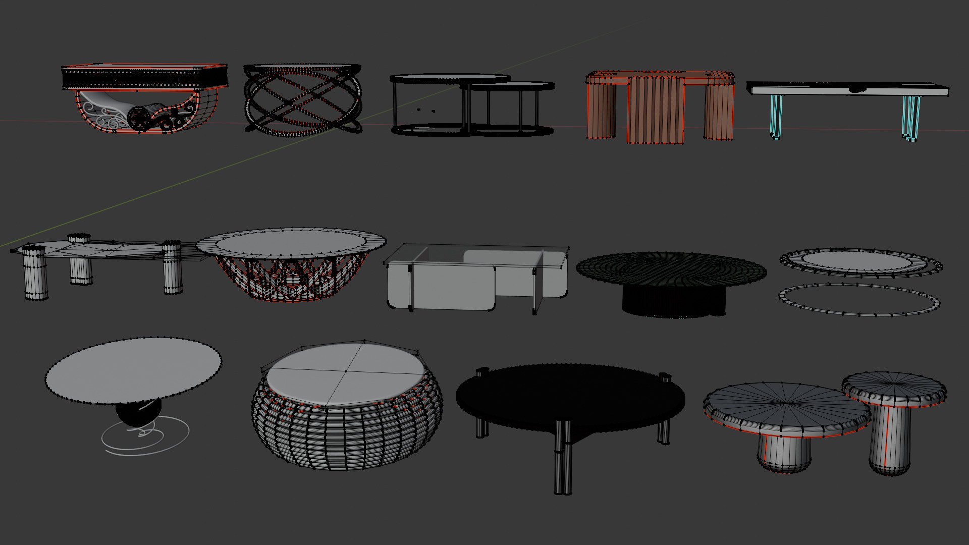 Coffee Tables Pack 3D model_6