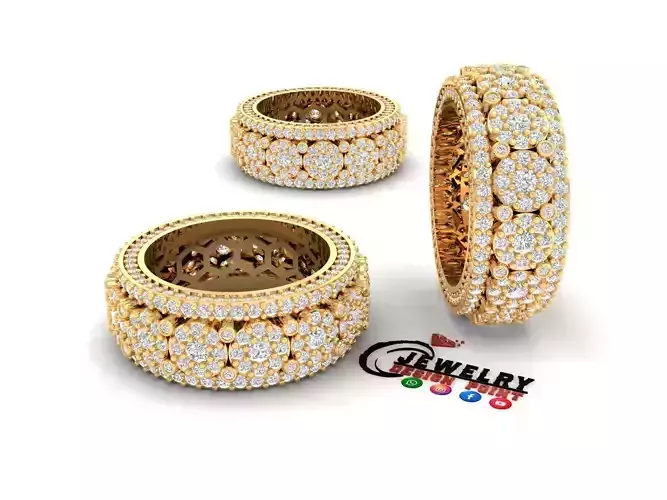 CustomCluster Eternity Diamond Ring  - Eternity Band