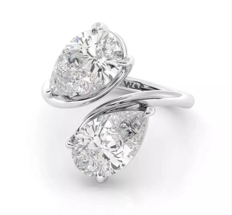 Pear  Diamond  Engagement Ring 3D print model_0