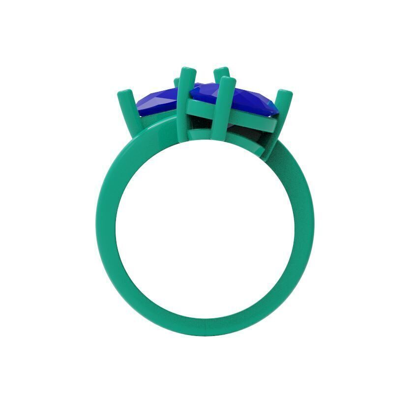 Pear  Diamond  Engagement Ring 3D print model_5