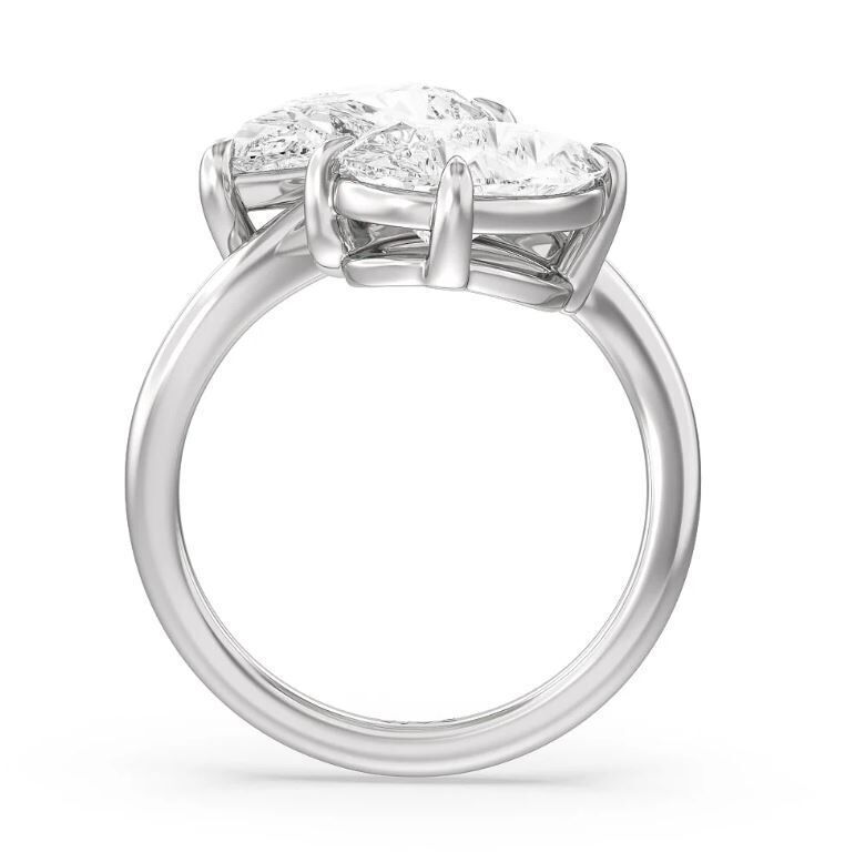 Pear  Diamond  Engagement Ring 3D print model_1