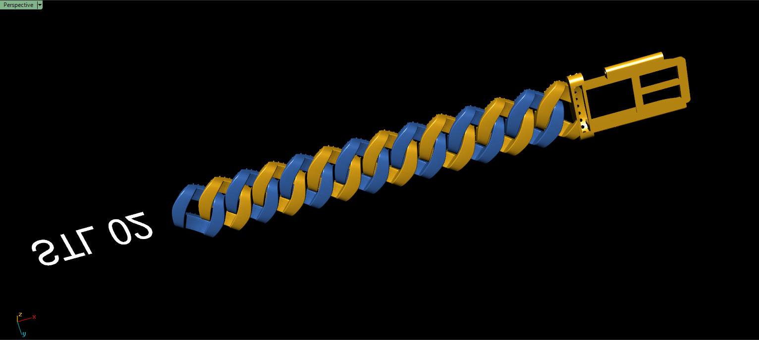 14mm BAGUETTE CUBAN LINK CHAIN FOR BRACELETS OR NECKLACE 3D print model_23