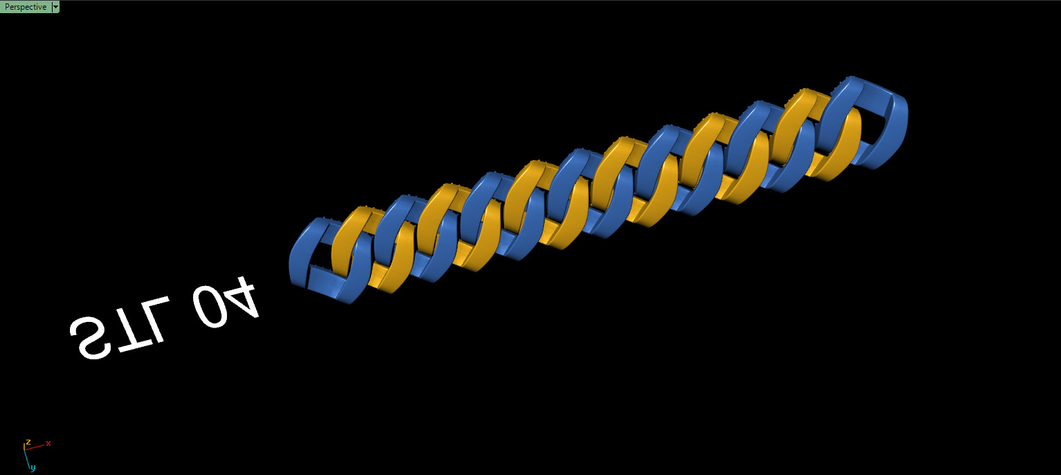 14mm BAGUETTE CUBAN LINK CHAIN FOR BRACELETS OR NECKLACE 3D print model_27